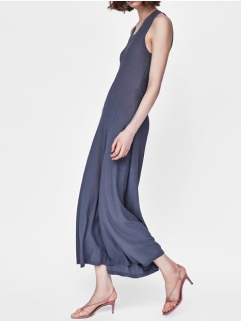 Zara minimal collection blue grey maxi dress size M